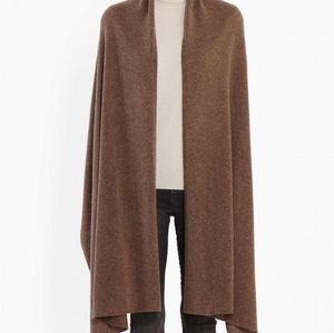 100% Cashmere White + Warren Chestnut Travel Wrap 43Wx87L